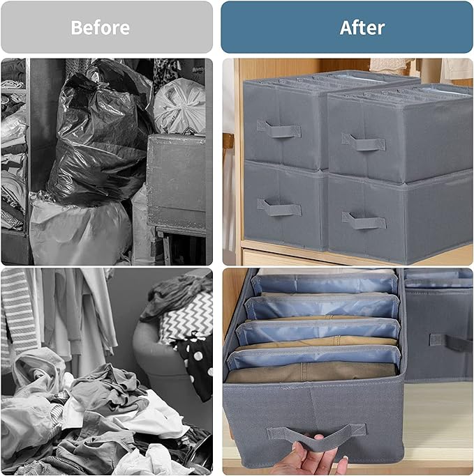 6 Grids Washable Stackable Wardrobe Clothes Organizer