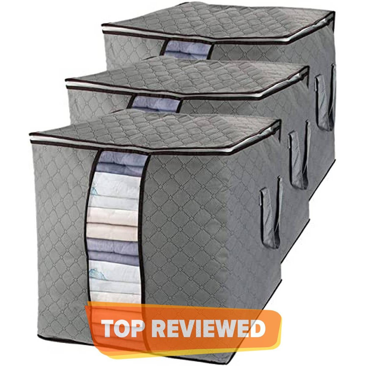 Pack of 5 - Improved Quality LARGE Storage Bags Organizers Portable for clothes