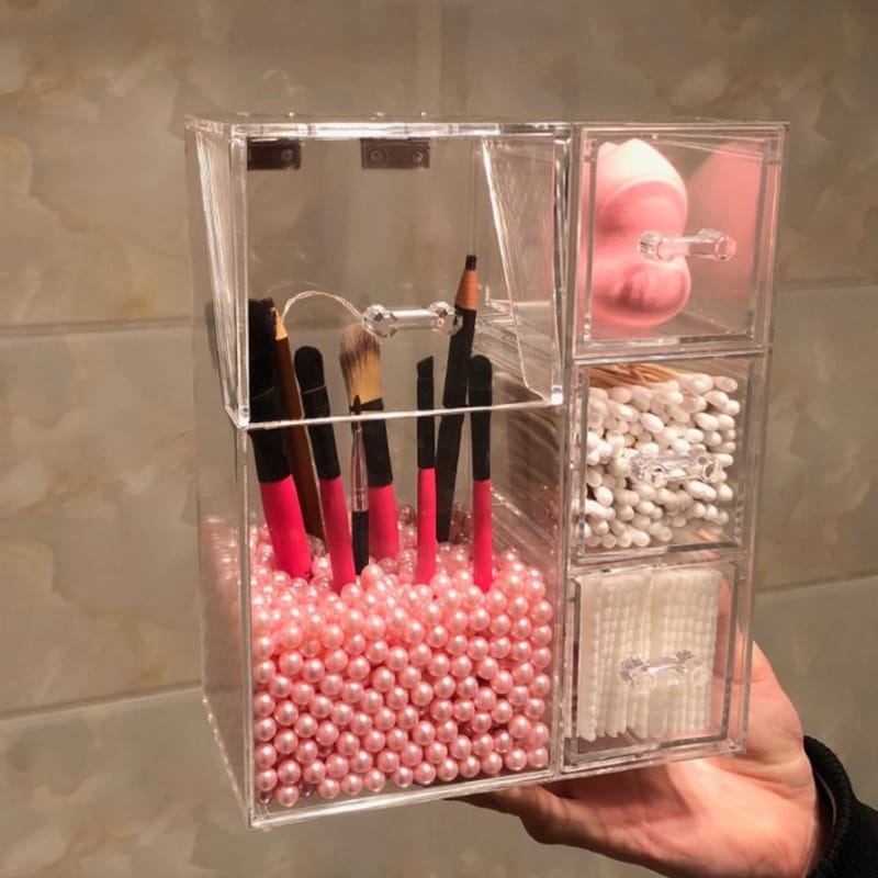 Acrylic Brush Holder With Drawer