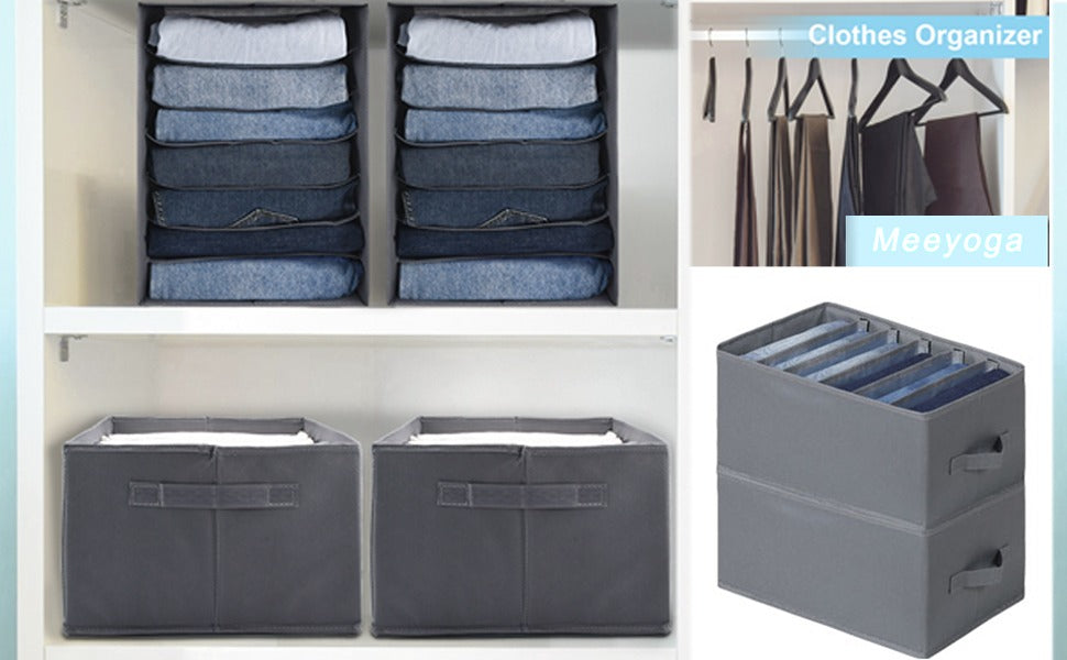 6 Grids Washable Stackable Wardrobe Clothes Organizer